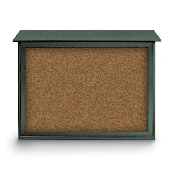 Indoor Enclosed Combo Board, 42"x32", Bronze Frame/White Porc & Forbo